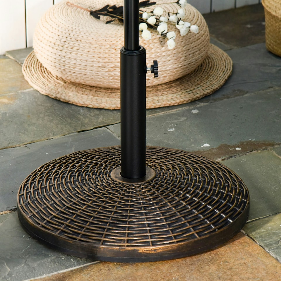 image 1 of Outsunny 25KG Patio Weighted Umbrella Base Parasol Holder Outdoor Stand