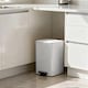 image 2 of Harbour Housewares Square Stainless Steel Kitchen Pedal Bin - 20L | White | White | One Size