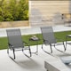 image 9 of Outsunny Garden Rocking Chairs Set of 2, Ergonomic Outdoor Rocking Chairs with Armrests, High Backrest, Steel Frame Relaxing Rocker Armchair Seats for Patio, Balcony, Porch, Grey | Grey | Grey
