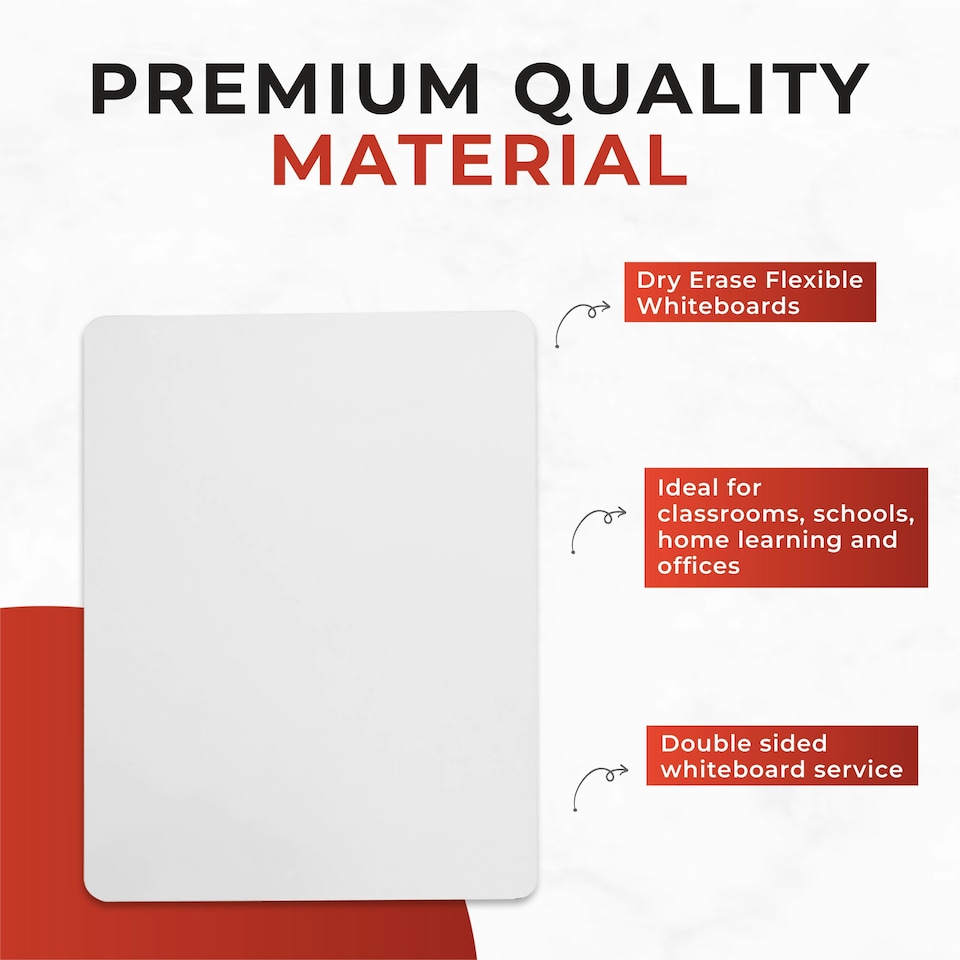 image 1 of Pack of 12 A4 Whiteboards Dry Wipe Boards