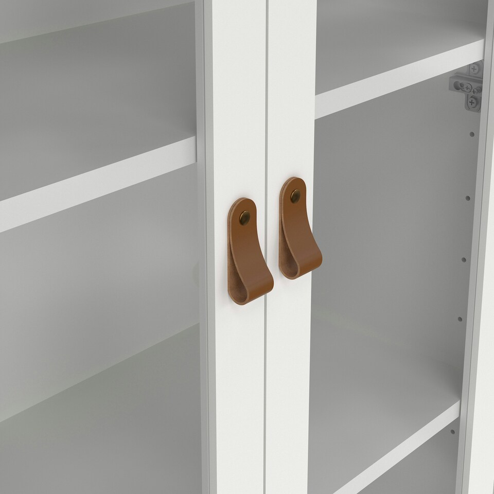image 1 of Barcelona China Cabinet 2 Glass Doors with 3 Drawers in White
