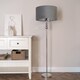 image 2 of ValueLights Marissa Chrome Stacked Ball Floor Lamp Grey Velvet Chrome Shade | Silver