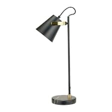 Black and Brushed Brass Task Table Lamp Black | Gold
