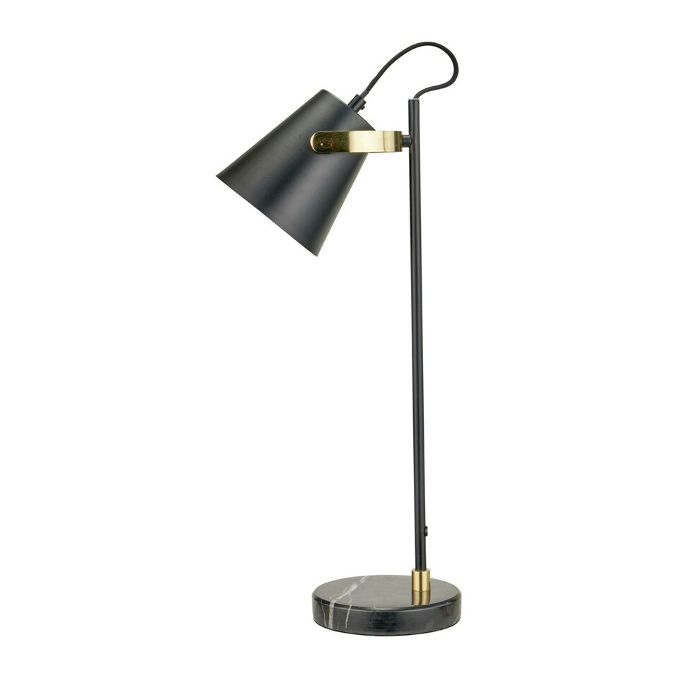 image 1 of Black and Brushed Brass Task Table Lamp Black | Gold