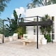 image 8 of Outsunny 4 x 3(m) Metal Outdoor Pergola with Retractable Roof, Outdoor Gazebo Canopy Shelter with Drainage Holes for Garden, Patio, Lawn, Black