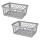 image 1 of 2 x Multipurpose Cool Grey Large Handy Plastic Storage Baskets For Home & Office | Grey