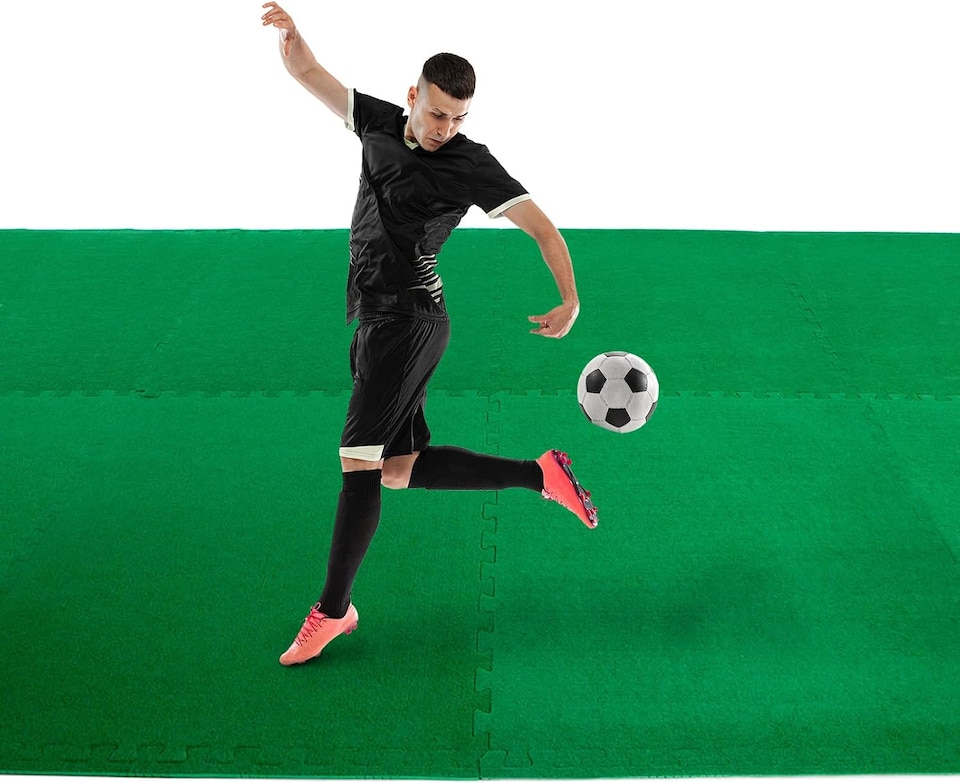 image 1 of Actiasmat - Interlocking Artificial Grass Tile with EVA Base, 1m x 1m x 18mm (1, Green, Surface Area (sqm): 1 Sqm)