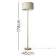 image 3 of ValueLights Modern Light Wood Floor Lamp With Beige Fabric Shade