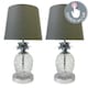 image 2 of Pair of Chrome Pineapple Touch Lamps with Grey Shades | Chrome | Grey | Large | 2