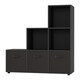 image 1 of 6-Cube Step Shelving Unit With Non Woven Inserts | Black | Black & Black | 1
