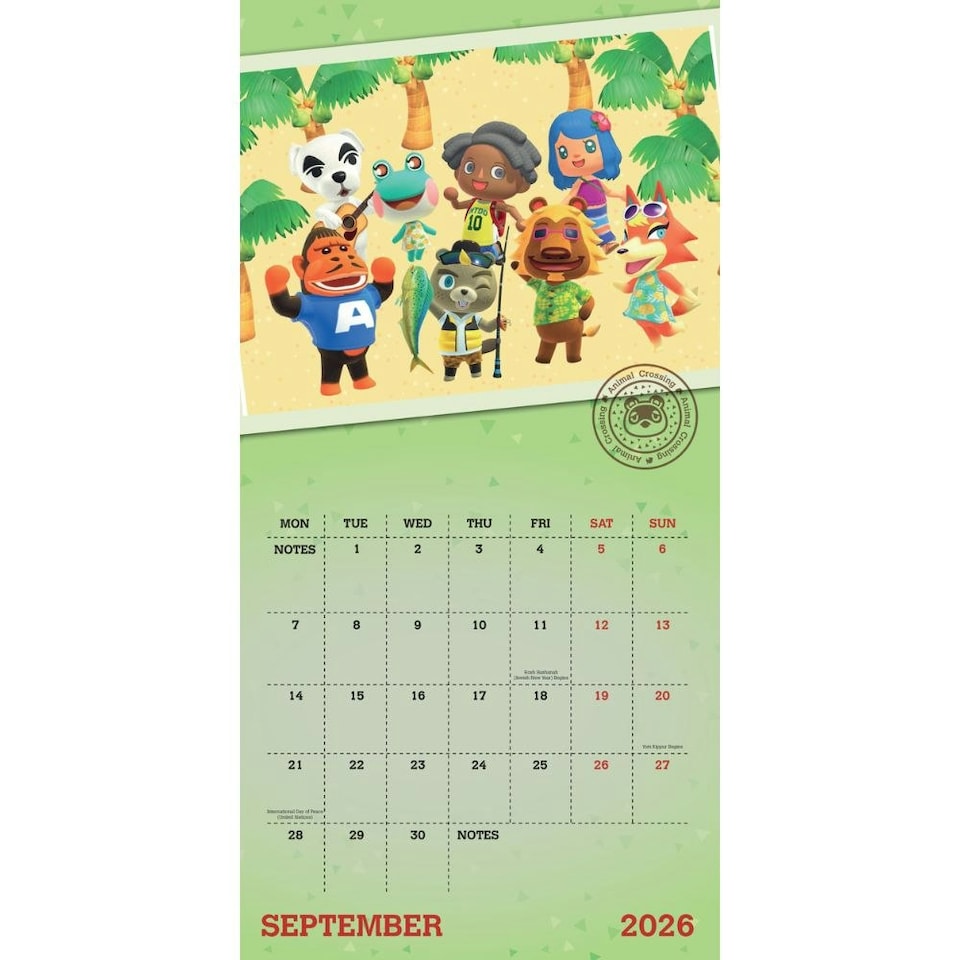 image 1 of ANIMAL CROSSING 2026 SQUARE CALENDAR
