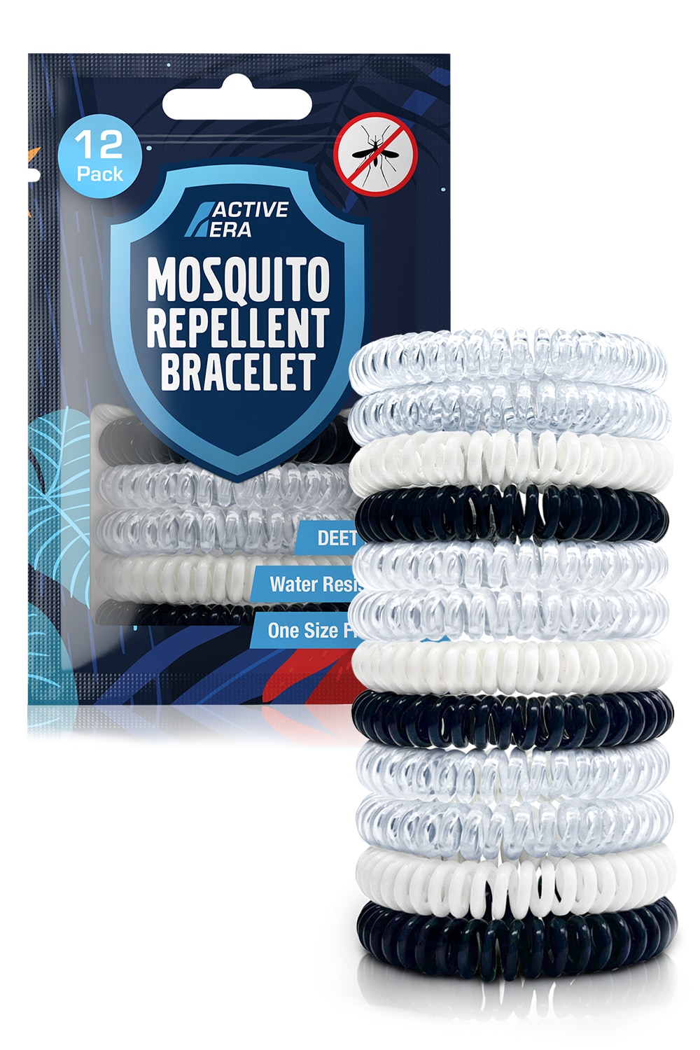 Active Era Mosquito Repellent Bands - 12 Pack with 3 Colours