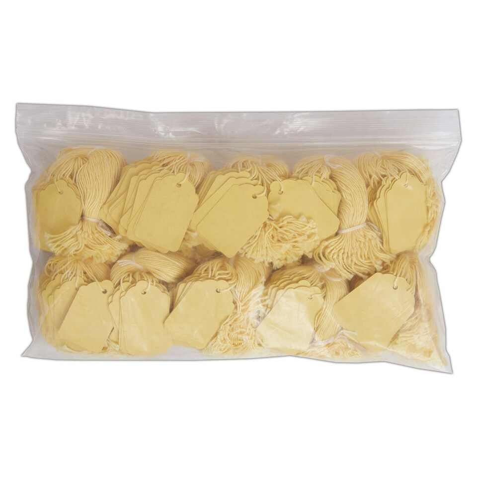 image 1 of Blick Tags Strung, 45mm x 28mm, Rectangular, Yellow, 1000 Labels
