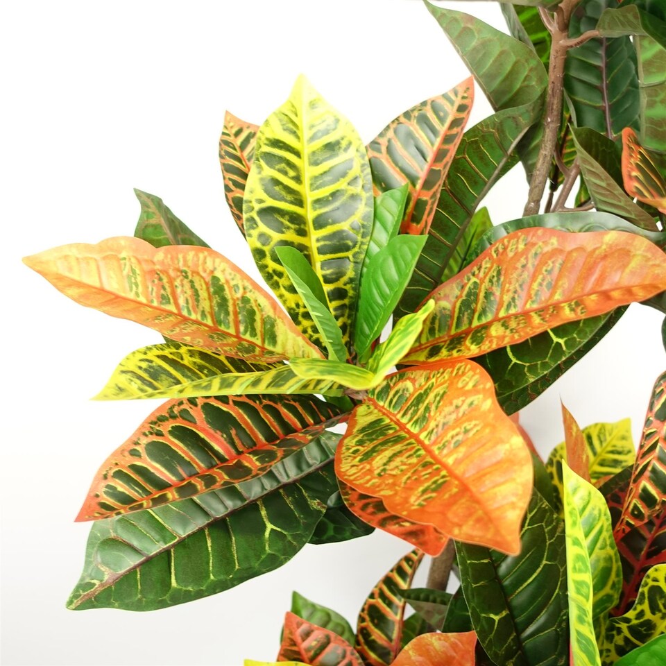 image 1 of 140cm Artificial Codiaeum Tree with 179 Leaves | Green | 4ft