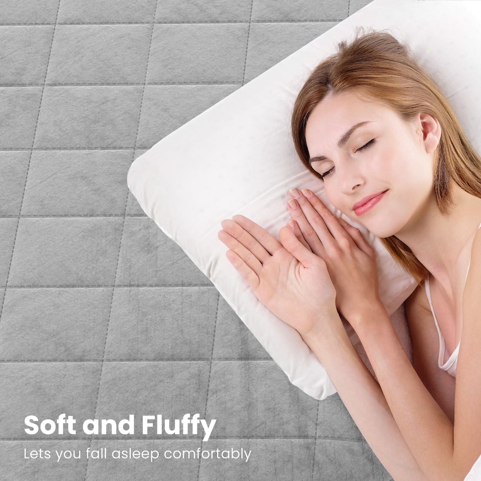 image 1 of COSTWAY Single Size Mattress Protector  Luxury Super Soft Velvet Mattress Topper