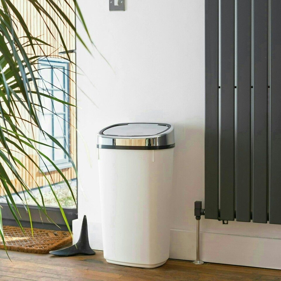 image 1 of Dihl 50L Sensor Bin White / Chrome White | 50