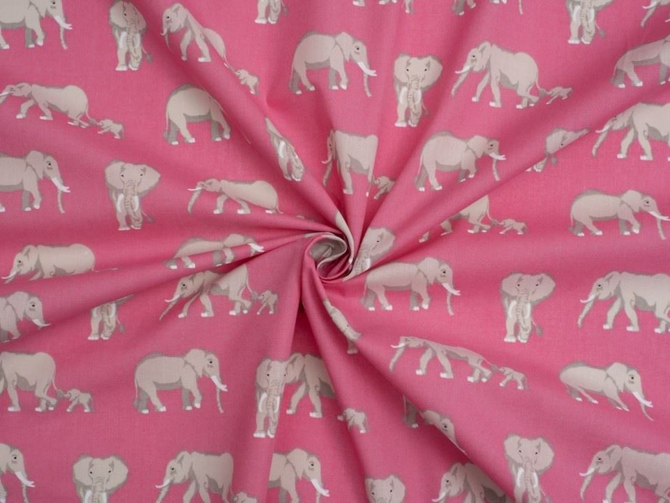 Pink Printed Polycotton Fabric for Dressmaking, 112.5cm / 44" Wide - per metre