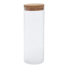 Interiors by Premier Extra Large Glass Jar, Eco-Friendly Glass with Airtight Cork Lid and Chalkboard Label, For Storing Spices