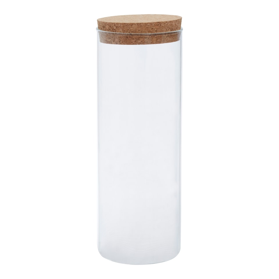 image 1 of Interiors by Premier Extra Large Glass Jar, Eco-Friendly Glass with Airtight Cork Lid and Chalkboard Label, For Storing Spices