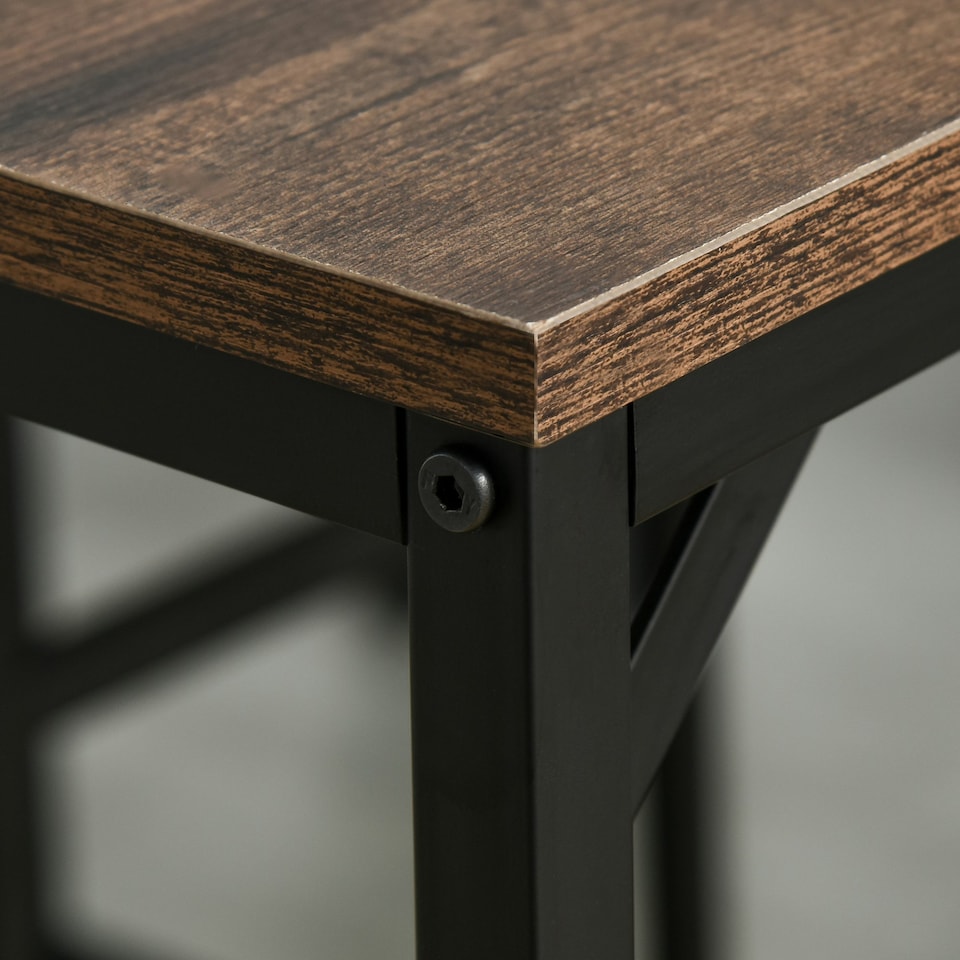 image 1 of HOMCOM Industrial Rectangular Dining Table Set with 4 Stools for Dining Room
