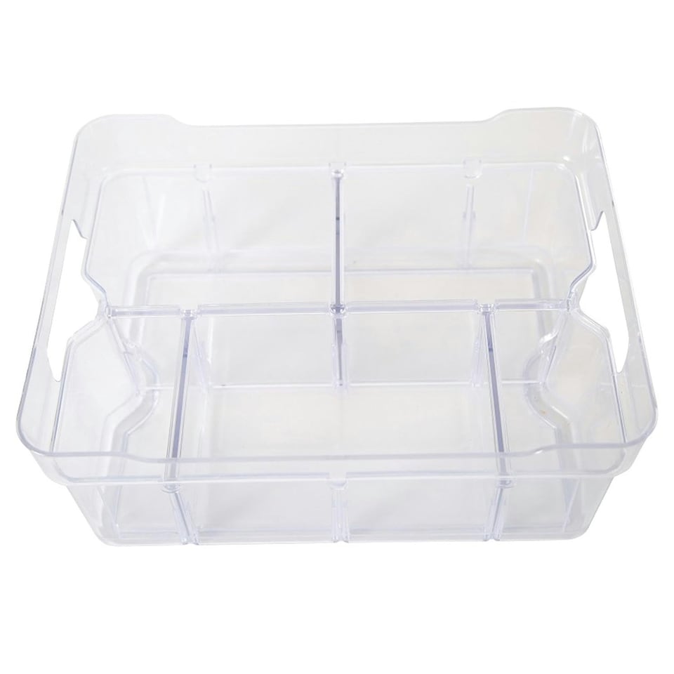 image 1 of 2 x Large (55cm x 35cm x 12.5cm) Plastic Modular Containers For Crafts, Beads & Food Clear