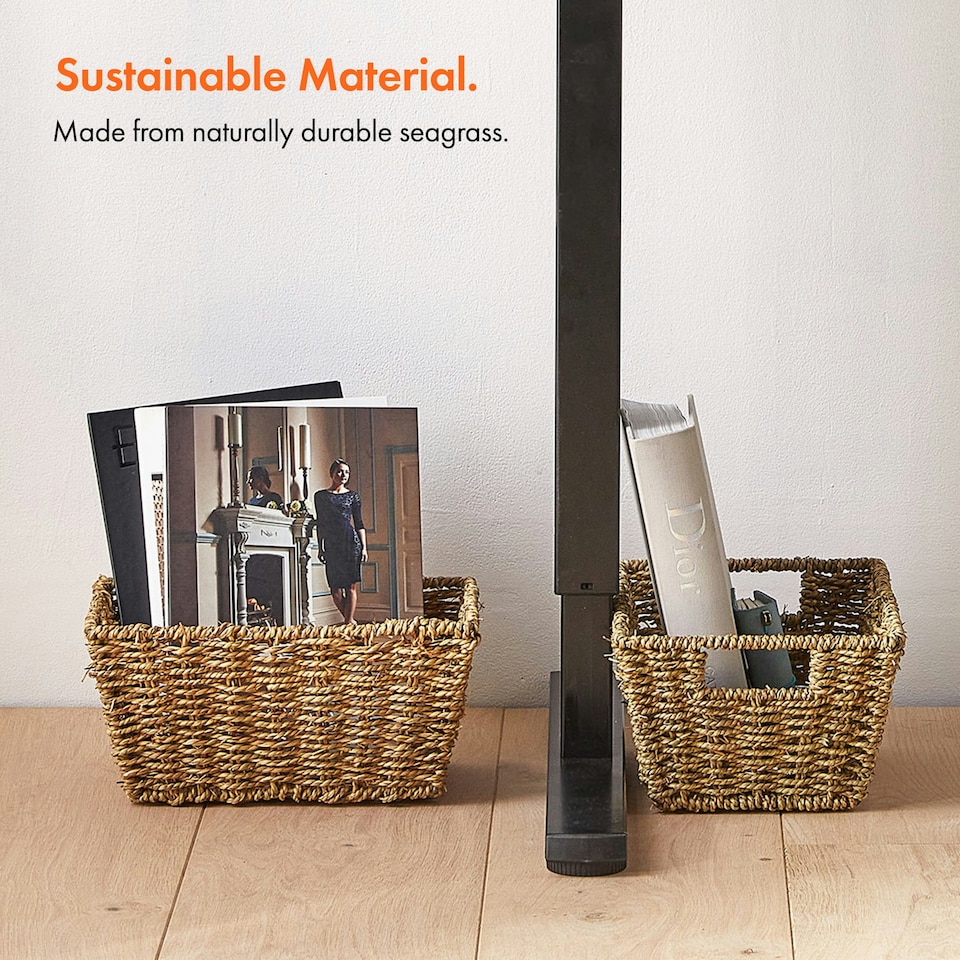 image 1 of VonHaus Storage Seagrass Baskets Brown | One Size