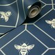 image 3 of World Of Wallpaper Bee Wallpaper - Navy/Gold - 10m x 53cm Blue