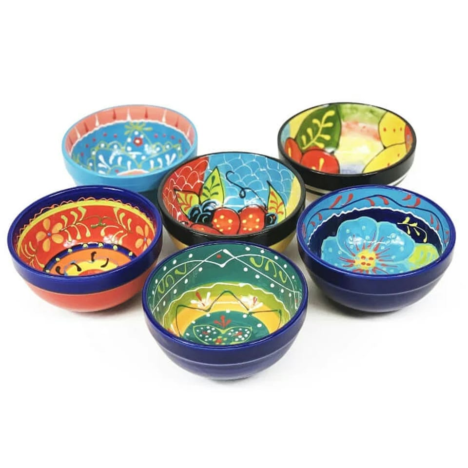 image 1 of Verano Spanish Ceramics Classic Spanish Set of 6 Tapas Bowls - 9cm Multi