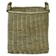 image 2 of JVL Antiques Wash Square Log Basket with Loop Handles, 44x44 x44 cm Brown