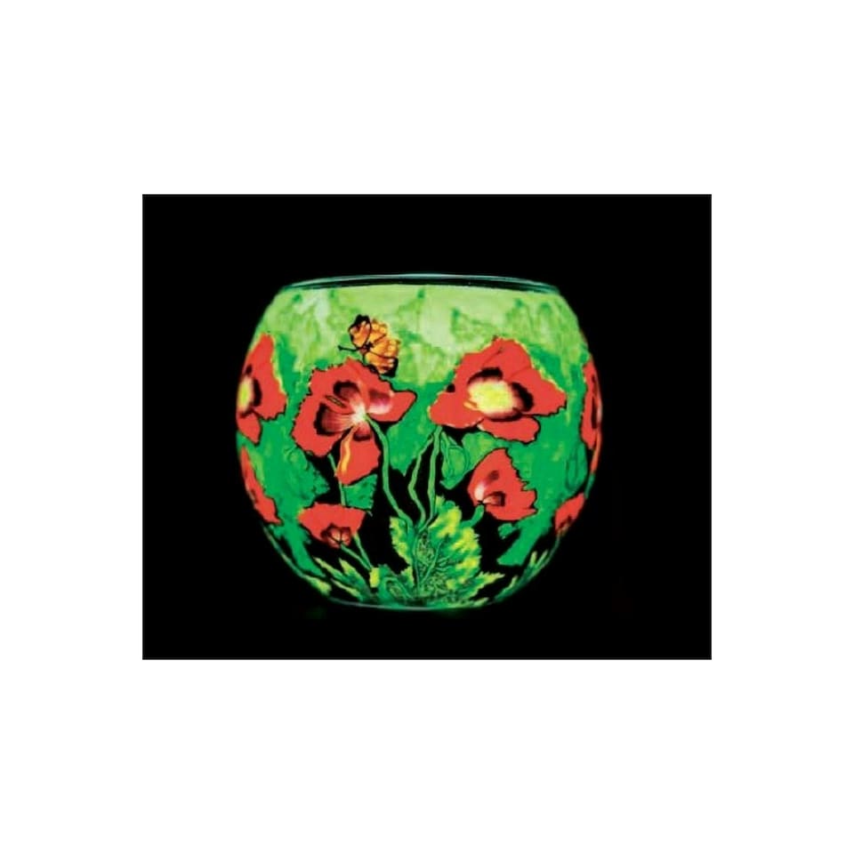 Milford Collection Tealight Holder Glass Nightlight Butterfly Landing