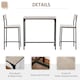 image 3 of 3 Pack Table Stool Set Industrial Design w/ Metal Frame Oak Tone MDF Panels