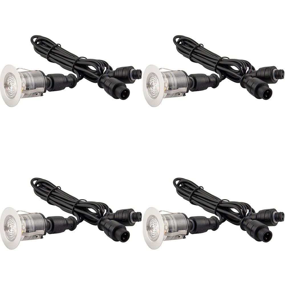 Loops 4 PACK Single Recessed 35mm Decking Light Module - 0.65W CCT LED - Steel in Metallics