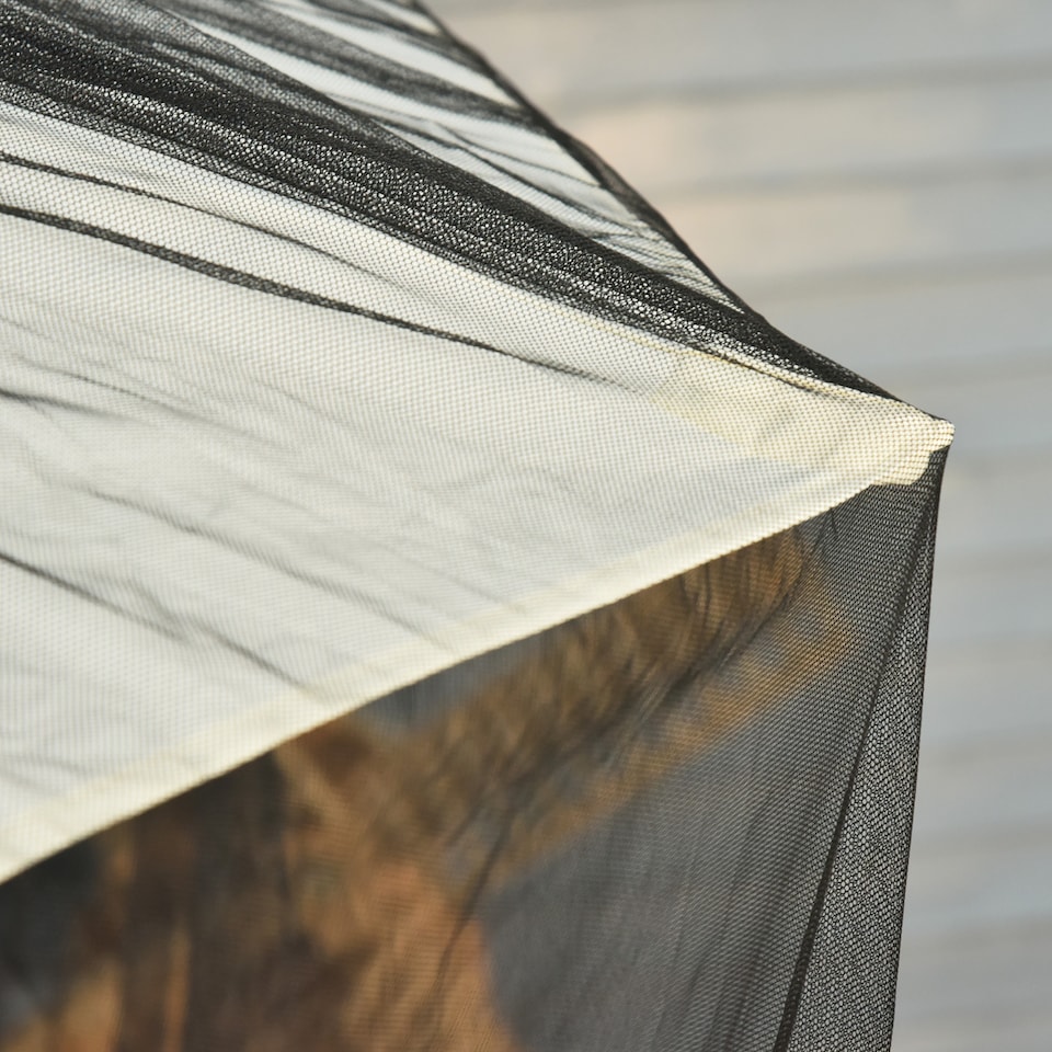 image 1 of Outsunny Outdoor Garden Umbrella Table Screen, 2.3 m Parasol Bug Mosquito Net Cover with Zipped Door, Patio Mosquito Netting Cover with Water Fillable Tube at Base, Black