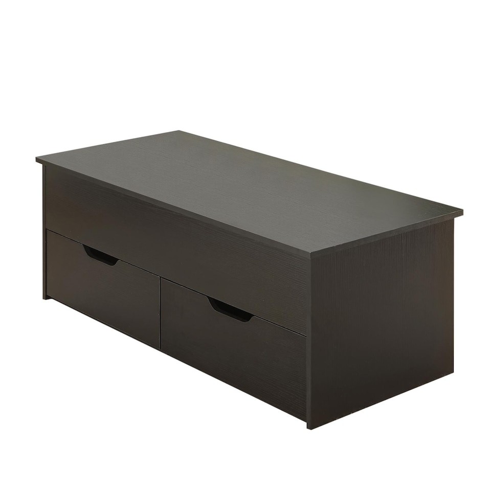 image 1 of Wooden Coffee Table With Lift Up Top and 2 Large Storage Drawers Bruges | Black