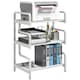 image 1 of HOMCOM 3-Tier Printer Stand with Storage Shelves, Printer Table, 55 x 40 x 77cm Printer Shelf for Home Office, Study, White