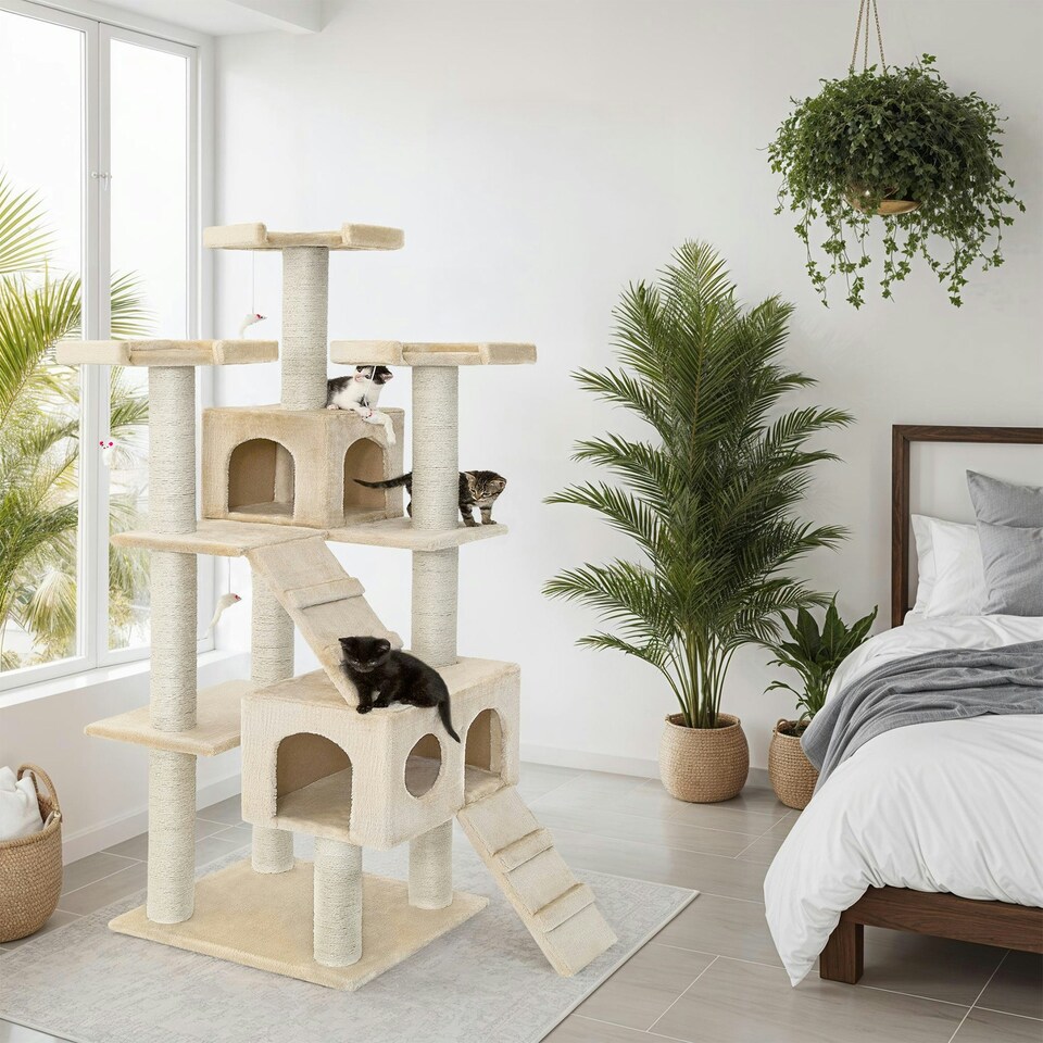 image 1 of Cat Tree Knuti - 186 cm, sisal cat scratching post - Beige
