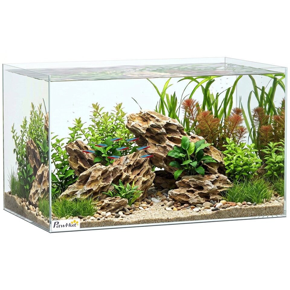 image 1 of PawHut 43L Fish Tank with Protective Base Mat 50 x 30 x 30 cm