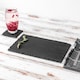 image 7 of Argon Tableware 12 Piece Square Slate Placemats & Coasters Set | Grey | Grey