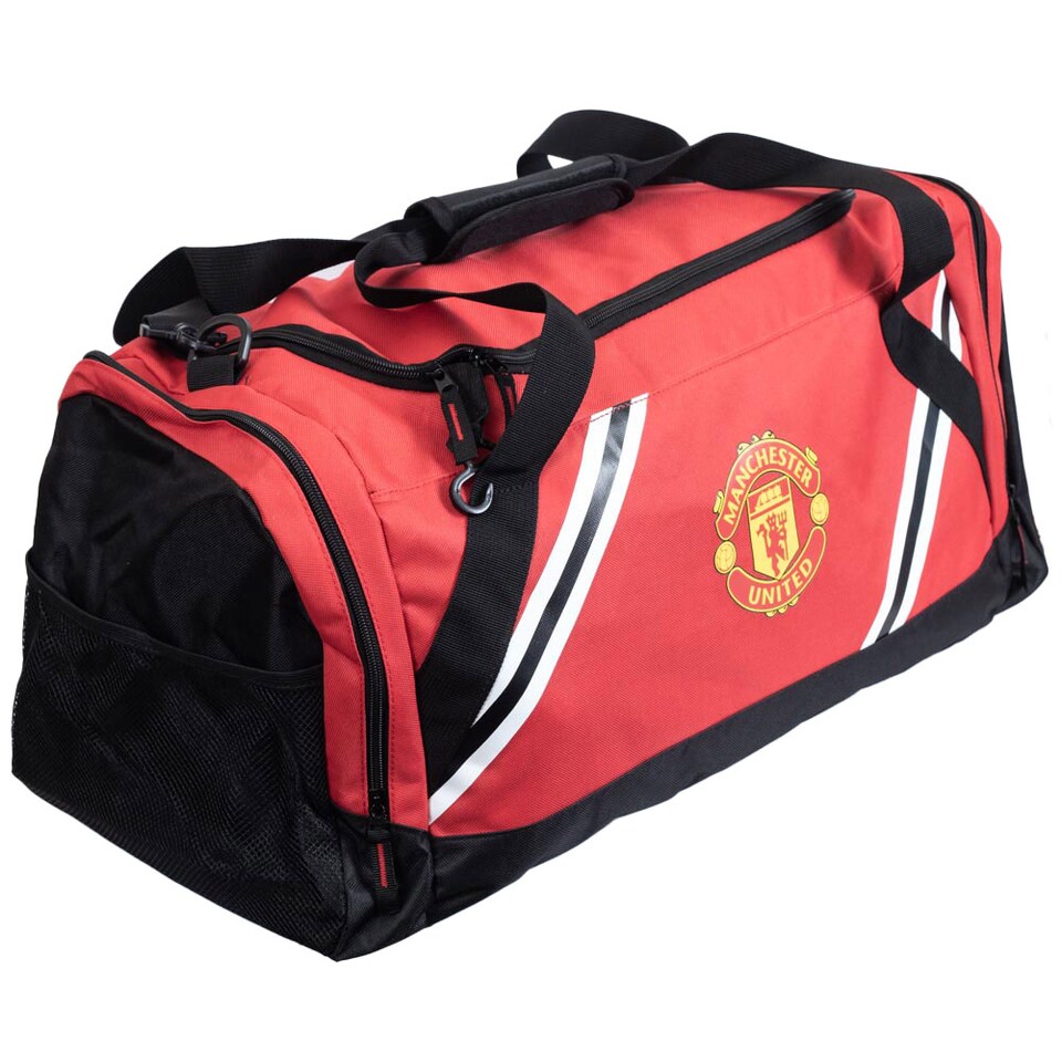 image 1 of Manchester United FC Core Stripe Holdall | Red | Red/Black | One Size | 1