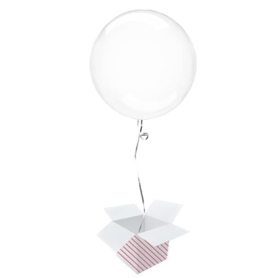 Clear Crystal Clearz Bubble Helium Balloon - Inflated Balloon in a Box