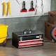 image 6 of DURHAND 2 Drawer Tool Chest, Lockable Metal Tool Bowith Ball Bearing Runners, Portable Toolbox, 460mm 240mm 220mm, Black | Black | Red | 1