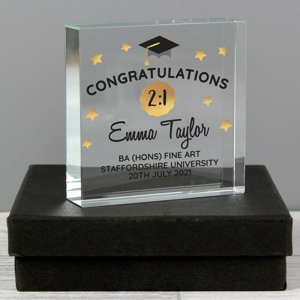 image 1 of Personalised Congratulations Graduation Crystal Token Clear | One Size