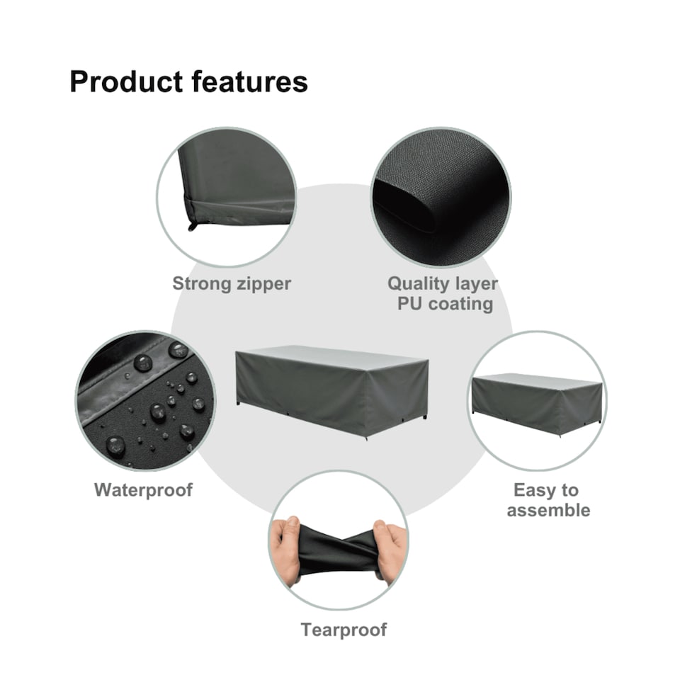 image 1 of 170cm Large Outdoor Furniture Patio Rattan Cover Waterproof