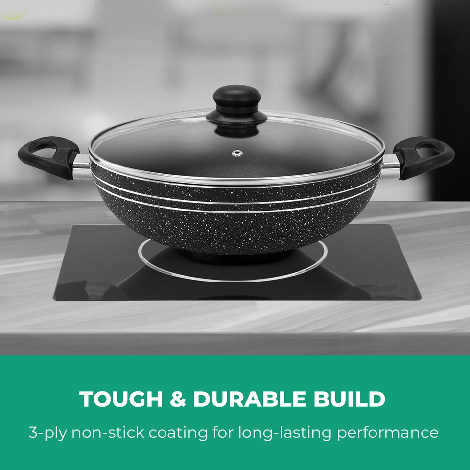 image 1 of Royalford 32cm Aluminium Wok Pan Non-Stick Induction Safe Frying Pan