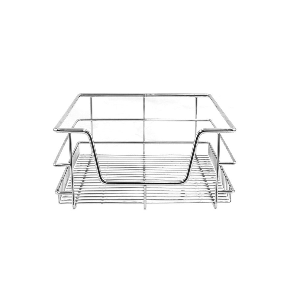 image 1 of 5 x KuKoo Kitchen Pull Out Storage Baskets – 400mm Wide Cabinet Silver