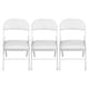 image 2 of TekBox White Folding Faux Leather Chairs - Set of 3