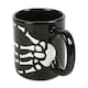 image 3 of Something Different Bats And Bones Skeleton Hand Mug - Black/White - One Size