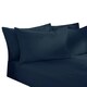 image 2 of OHS Soft Plain Fitted Bed 25cm Deep Elasticated Sheet, Double - Navy Blue