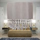 image 6 of First Choice Lighting Jewelled Silver Grey Fabric Wall Light With Clear Beaded Crystal Style Strings Silver | Clear