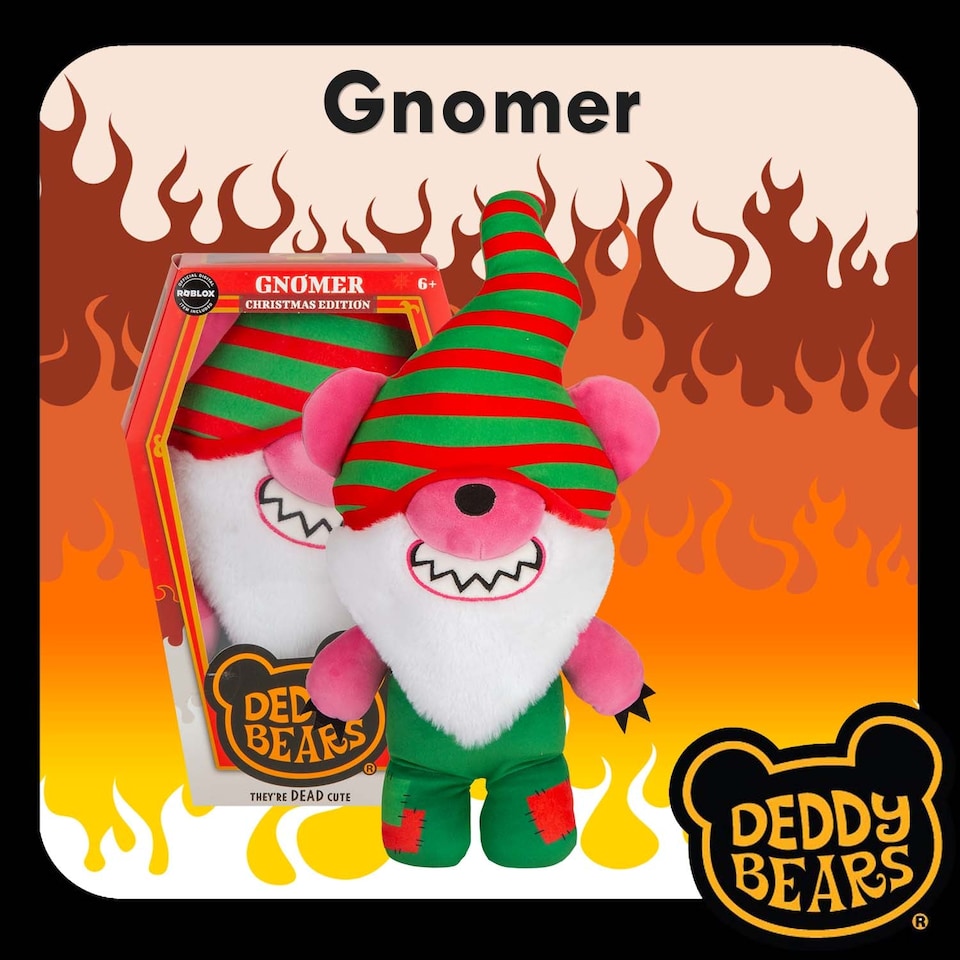 image 1 of PMS Deddy Bears Gnomer Plush Toy 30cm x 12.8cm in Coffin Box - Green